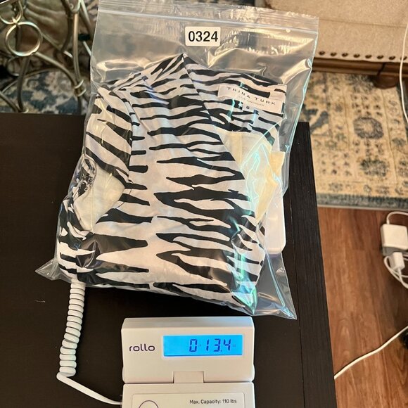 Trina Turk Silk Wrap Black White Zebra Print Silk Dress 6 Cocktail Resort Cruise - Picture 9 of 9